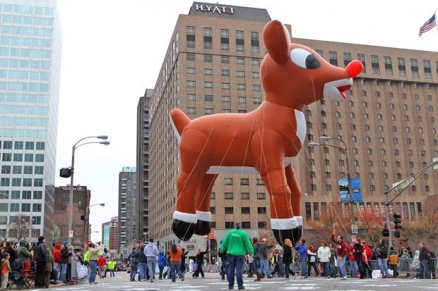 Giant reindeer helium parade balloon